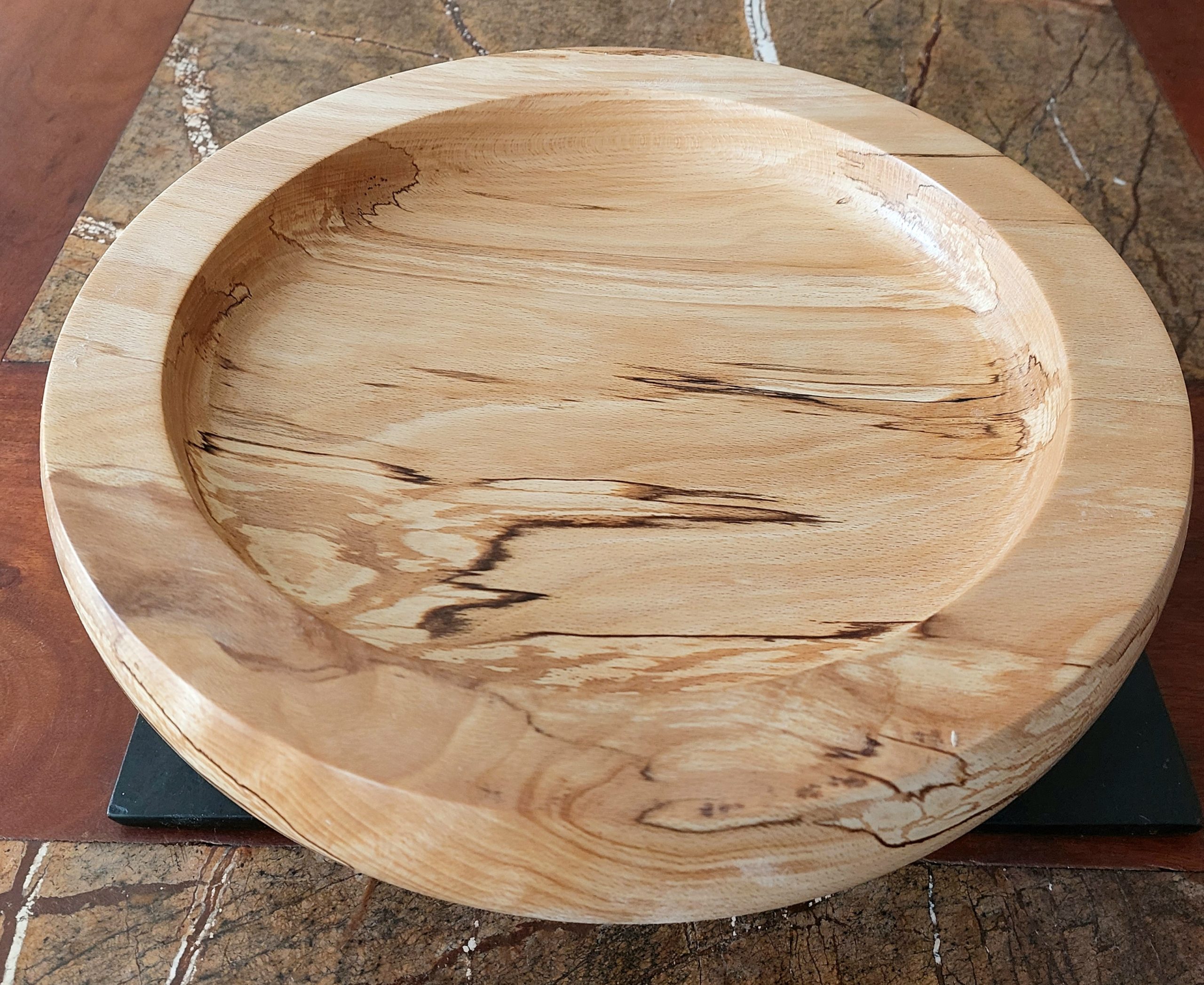 Handmade Spalted Beech Wooden Bowl On A Plinth – Maes Y Faenor Wood Turning